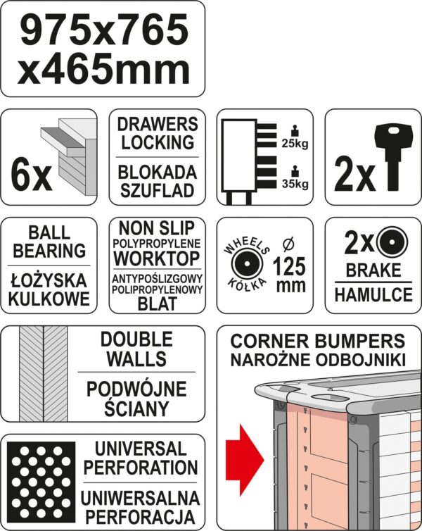 SZAFKA SERWISOWA 6-SZUFLAD - obrazek 2