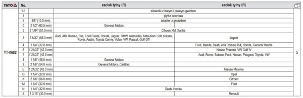 ZESTAW SEPARATORÓW DO ZACISKÓW HAMULCOWYCH 18 CZĘŚCI - obrazek 3