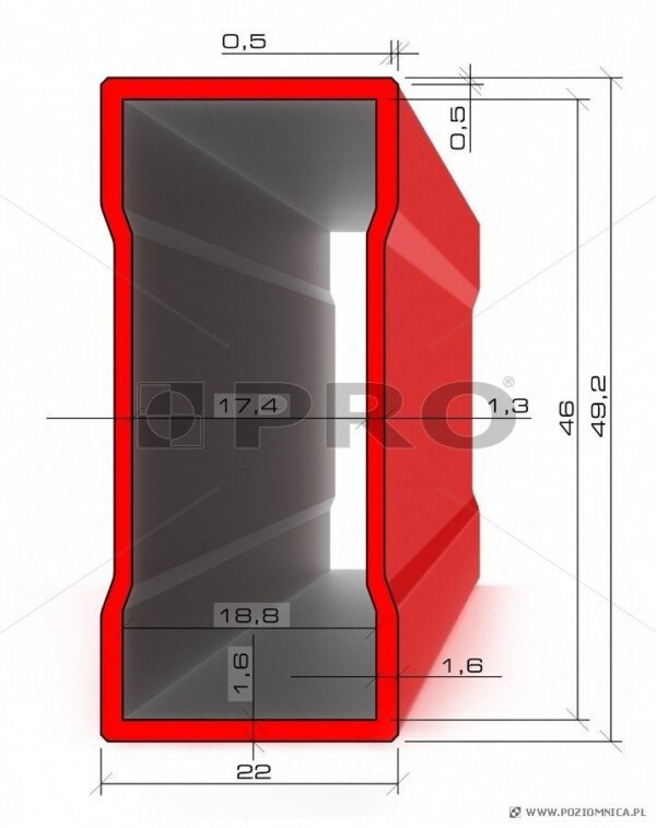 POZIOMICA MALOWANA WSKAŹNIK POZIOMU I PIONU 30CM - obrazek 2