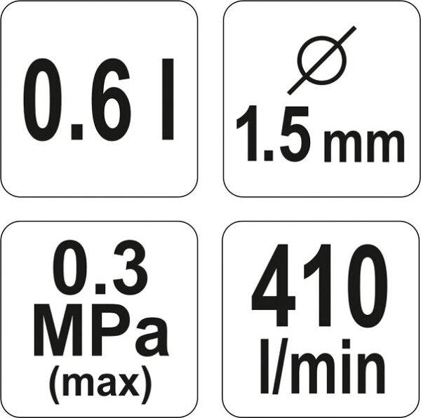 PISTOLET LAKIERNICZY HVLP 0.6L 1.5MM - obrazek 3