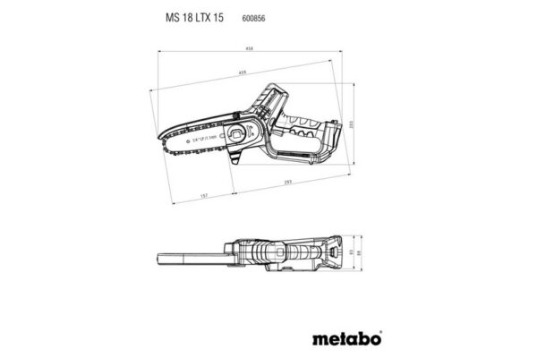 PILARKA ŁAŃCUCHOWA AKUMULATOROWA 15CM MS 18 LTX 0*AH - obrazek 2