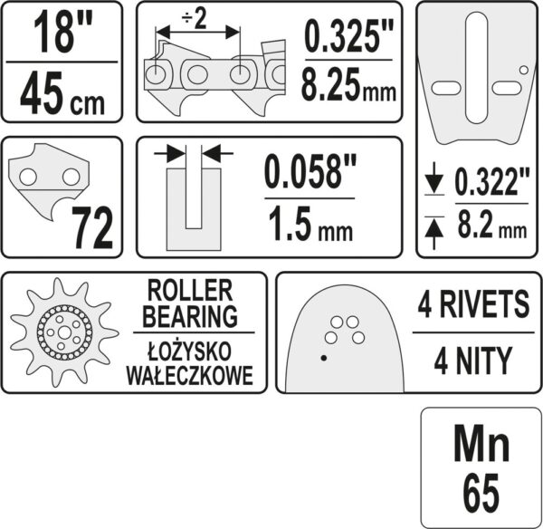 PROWADNICA ŁAŃCUCHA DO PILAREK 18'' 325U - obrazek 3