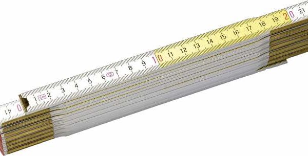 MIARA SKŁADANA DREWNIANA 2M (BIAŁO-ŻŁÓTA)