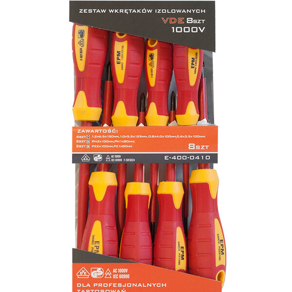 ZESTAW WKRĘTAKÓW IZOLOWANYCH VDE 8 SZTUK