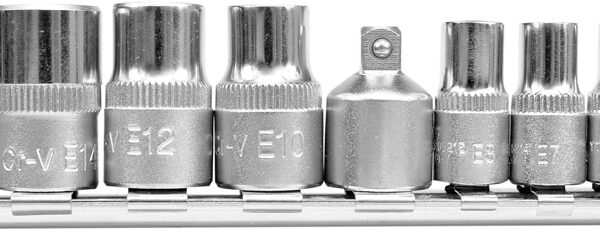 KLUCZE NASADOWE TORX E5-E16 ZESTAW 9-SZTUKOWY