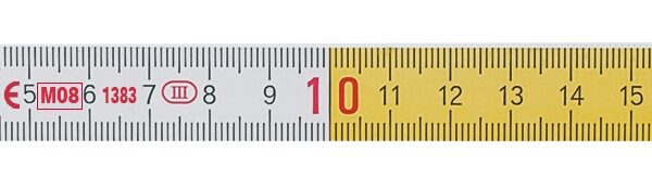 MIARA DREWNIANA SKŁADANA BIAŁO-ŻÓŁTA 2M