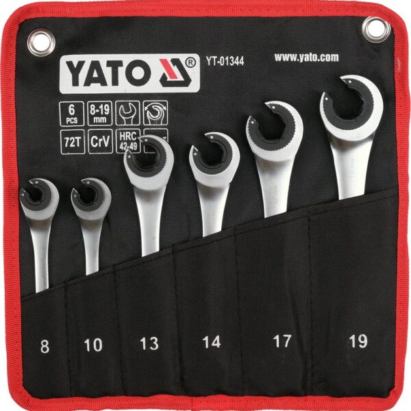 ZESTAW KLUCZY PÓŁOTWARTYCH Z GRZECHOTKĄ, 8-19MM, 6SZT.